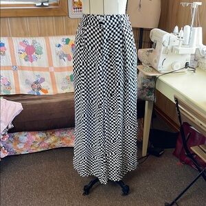 Black and White Checkered wide leg pants